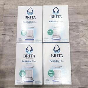4pk Brita Refillable Filter Starter Kit w/ Reusable Filter Shell & 3 Filter